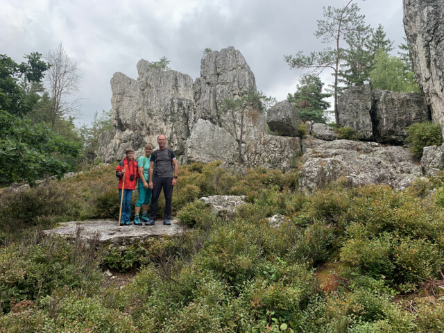 Familie Schäfer am Großen Pfahl, Wanderführer Jakob begleitete sie auf der ca. 8 km langen Tour