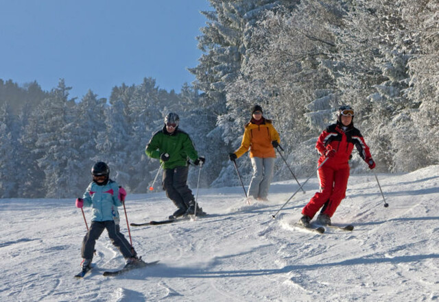 Wintererlebnis beim Alpinskifahren im Skigebiet Hohenbogen in der Region Naturpark Oberer Bayerischer Wald
